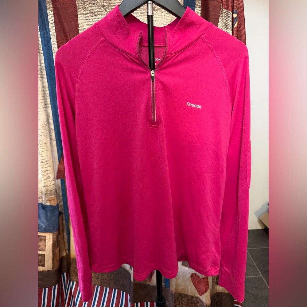 Reebok Hot Pink Quarter-Zip Athletic Pullover